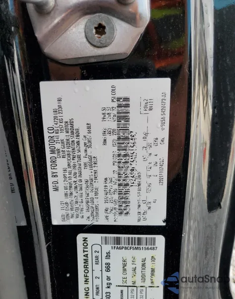 2021 Ford Mustang Gt from USA, damaged, VIN 1FA6P8CF5M5156487